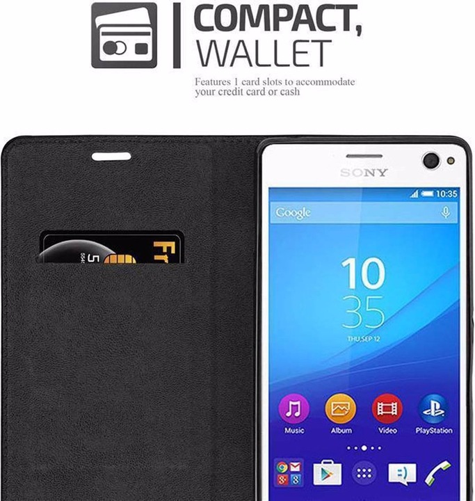 Actual product image Cadorabo Book Invisible Magnet Cover (Sony Xperia C4)