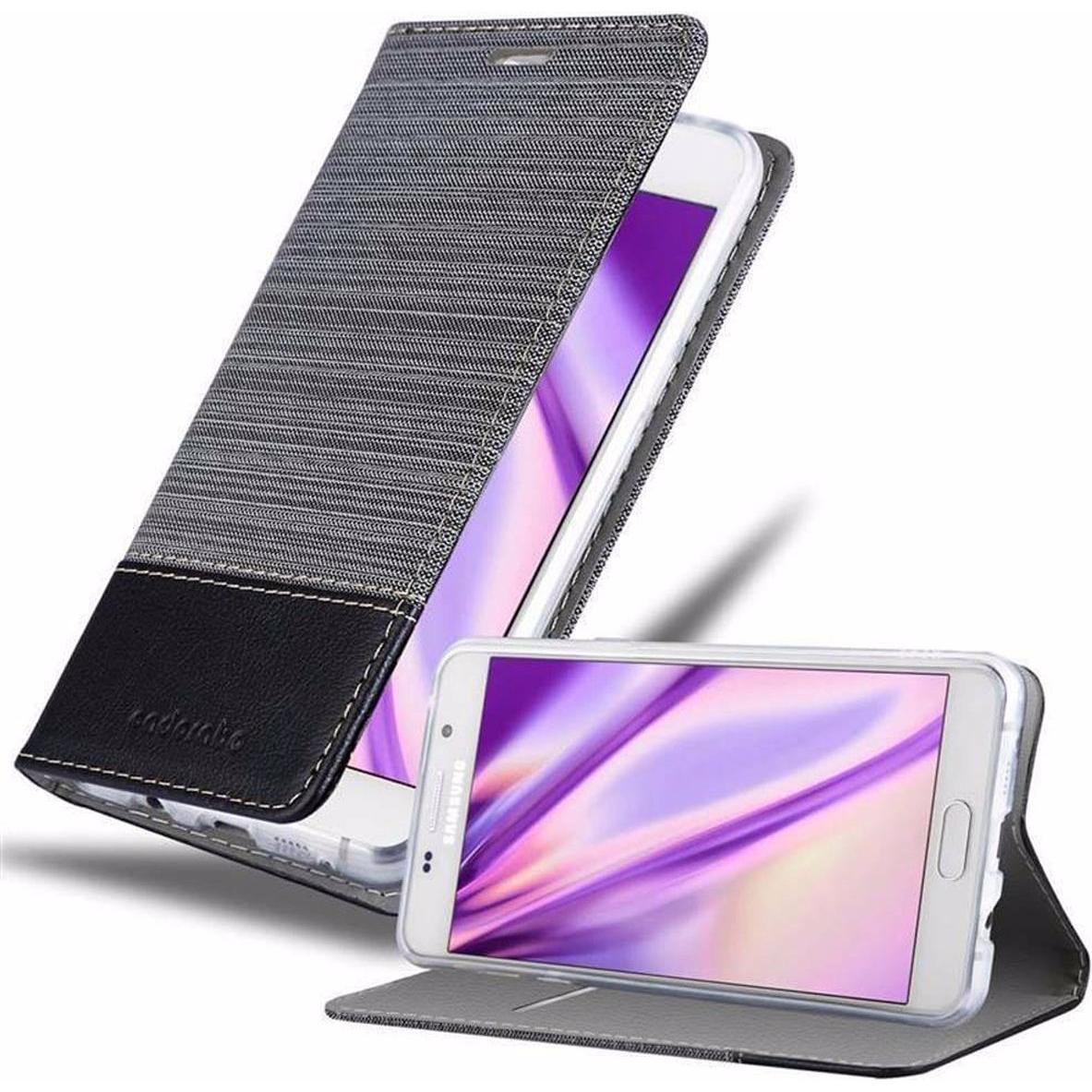 Cadorabo Book Jeans Optik Cover (Samsung Galaxy A7 (2016)), Smartphone Hülle, Grau