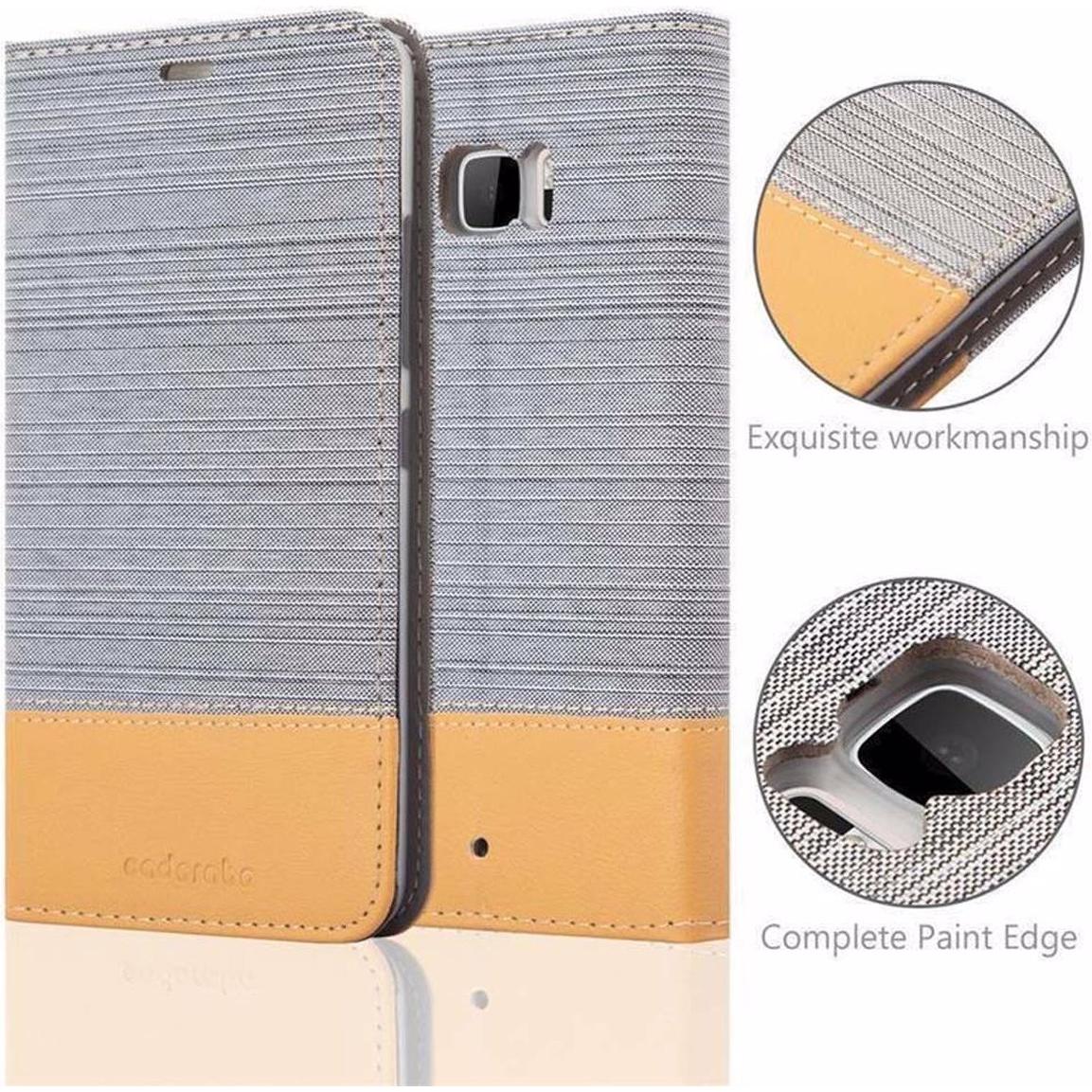 Thumbnail - Cadorabo Jeans Optik (HTC U Ultra), Smartphone Hülle, Grau, Braun