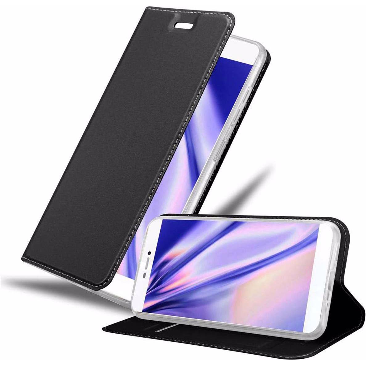 Cadorabo Book Classy Style Cover (Huawei P8), Smartphone Hülle, Schwarz