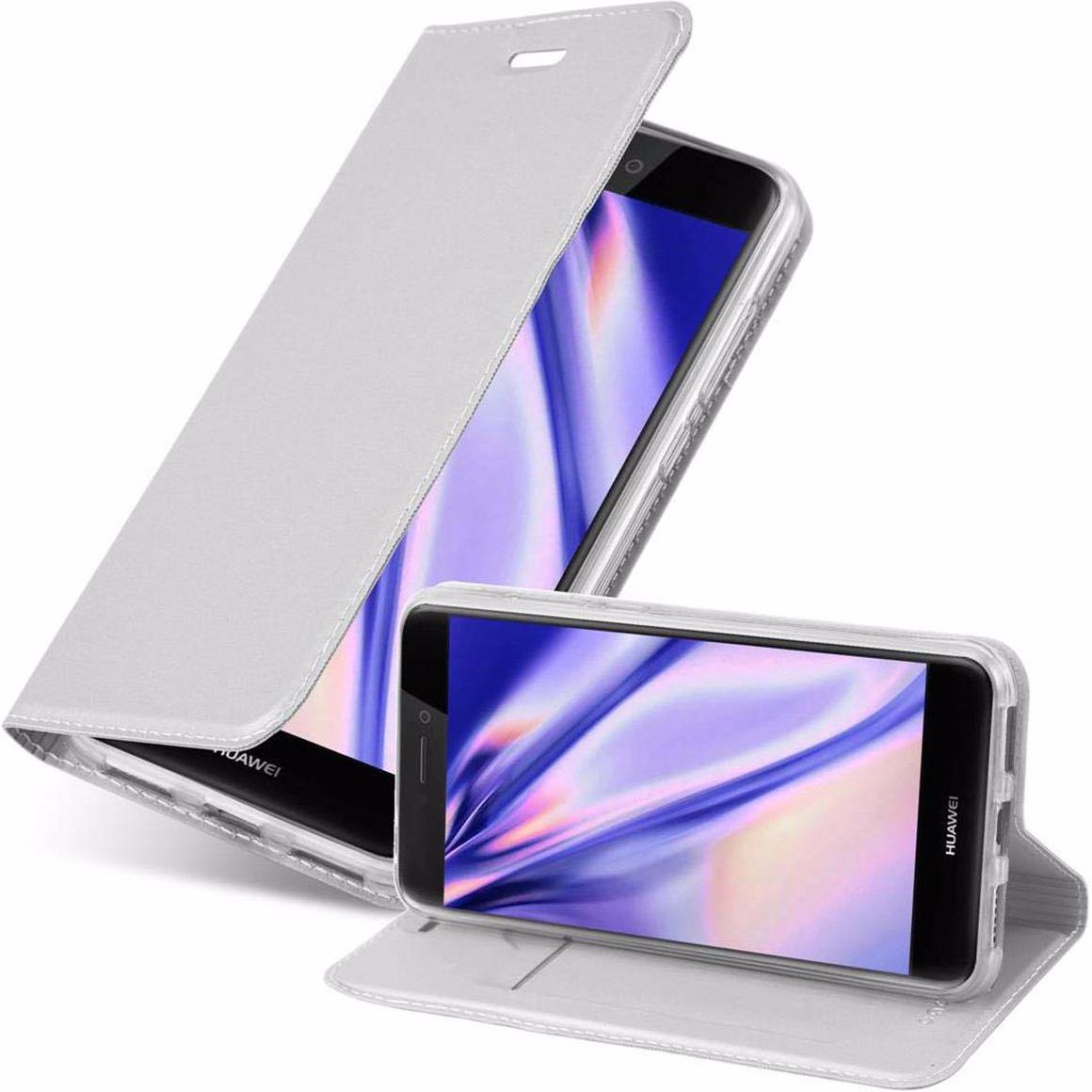 Cadorabo Book Classy Style Cover (Huawei P8 Lite (2017)), Smartphone Hülle, Silber