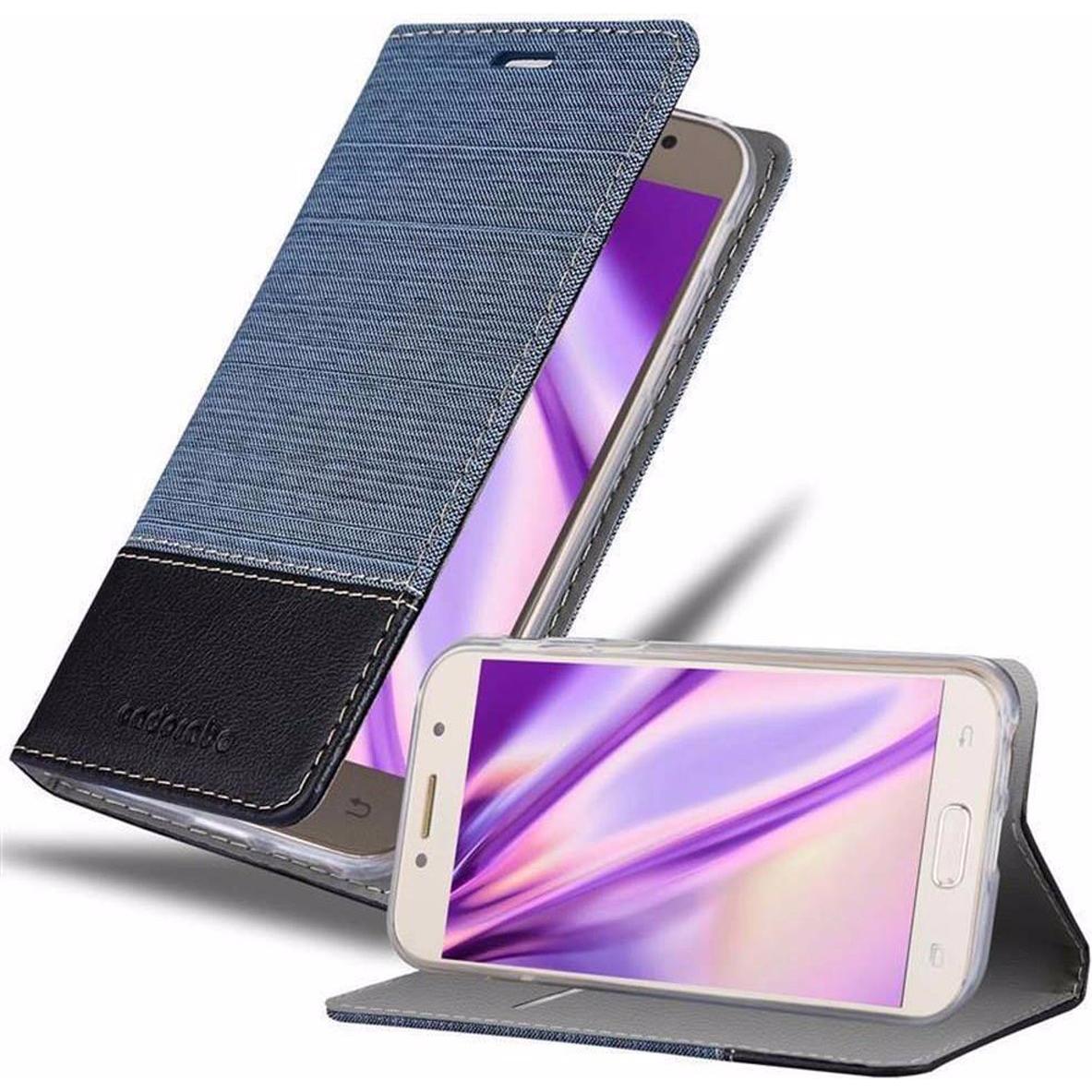 Cadorabo Book Jeans Optik Cover (Samsung Galaxy A7 (2017)), Smartphone Hülle, Blau