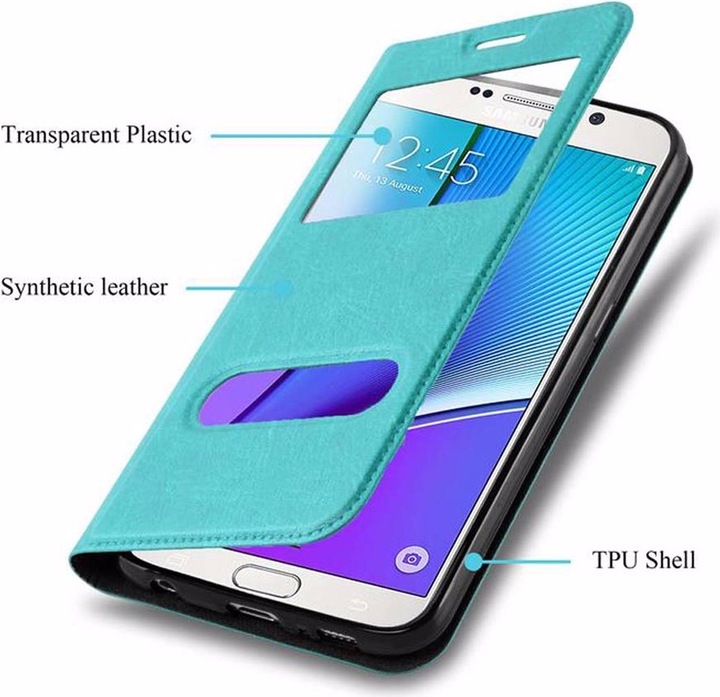 Actual product image Cadorabo Book with View double window cover (Samsung Galaxy Note 5)