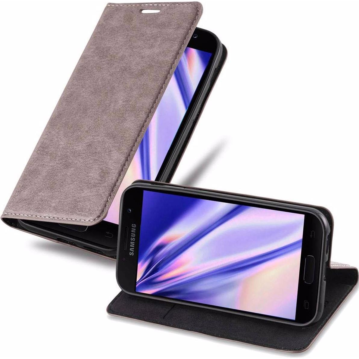 Cadorabo Book Invisible Magnet Cover (Samsung Galaxy A7 (2017)), Smartphone Hülle, Braun
