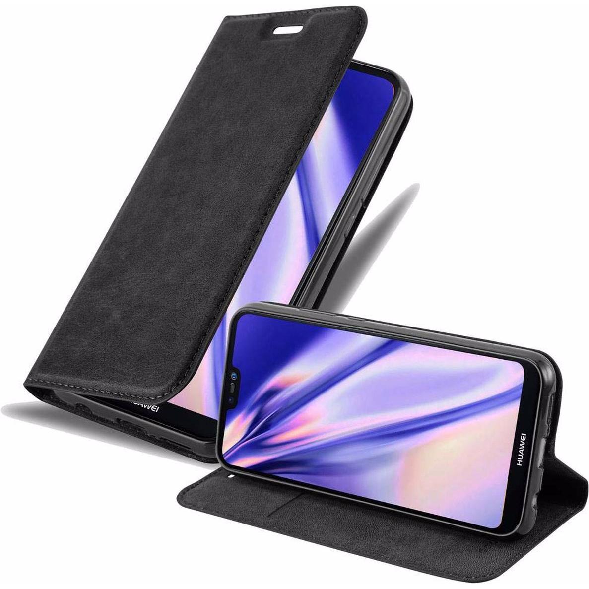 Cadorabo Book Invisible Magnet Cover (Huawei Nova 3E), Smartphone Hülle, Schwarz