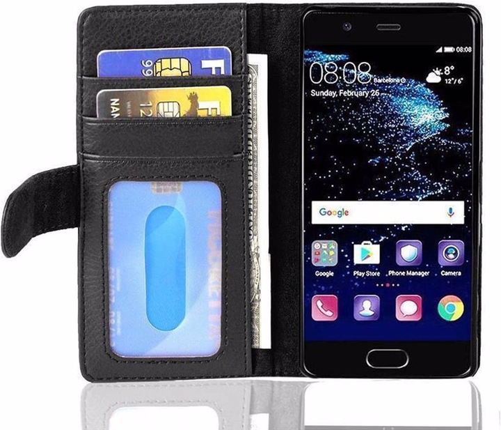 Actual product image Cadorabo Book with 3 card slots cover (Huawei P10)