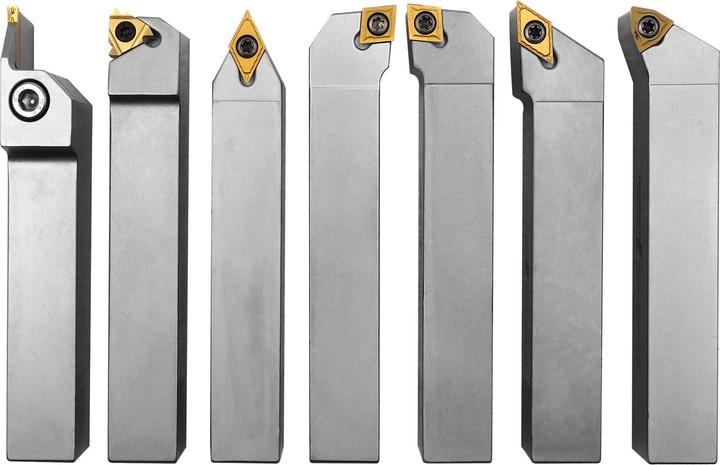 Actual product image Paulimot Turning tool set with indexable inserts, nickel-plated, 16 mm, 7-piece