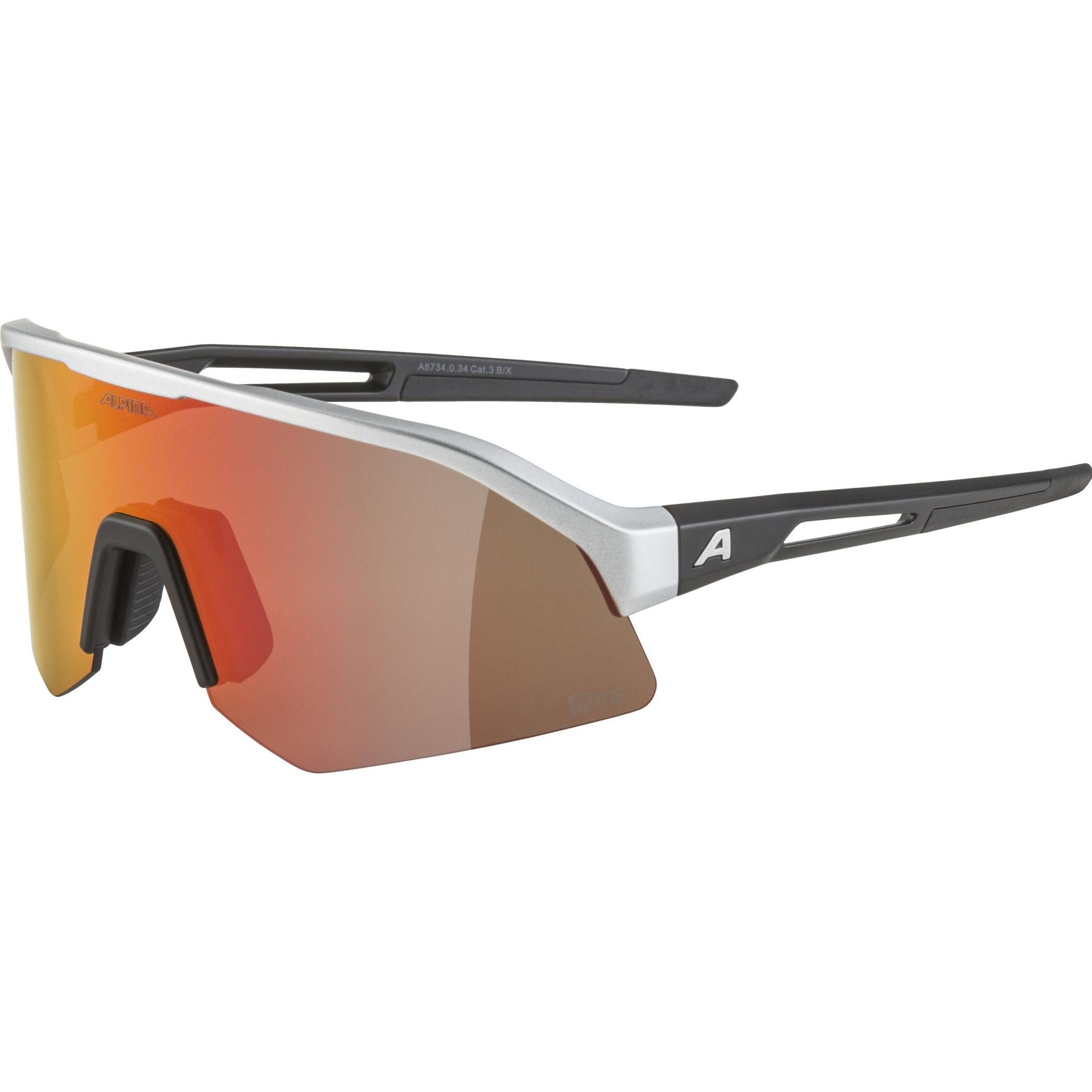 ALPINA SPORTS, Unisex, Sportbrille, Sonic HR Q-Lite (Aluminium Matt, Red), Silber