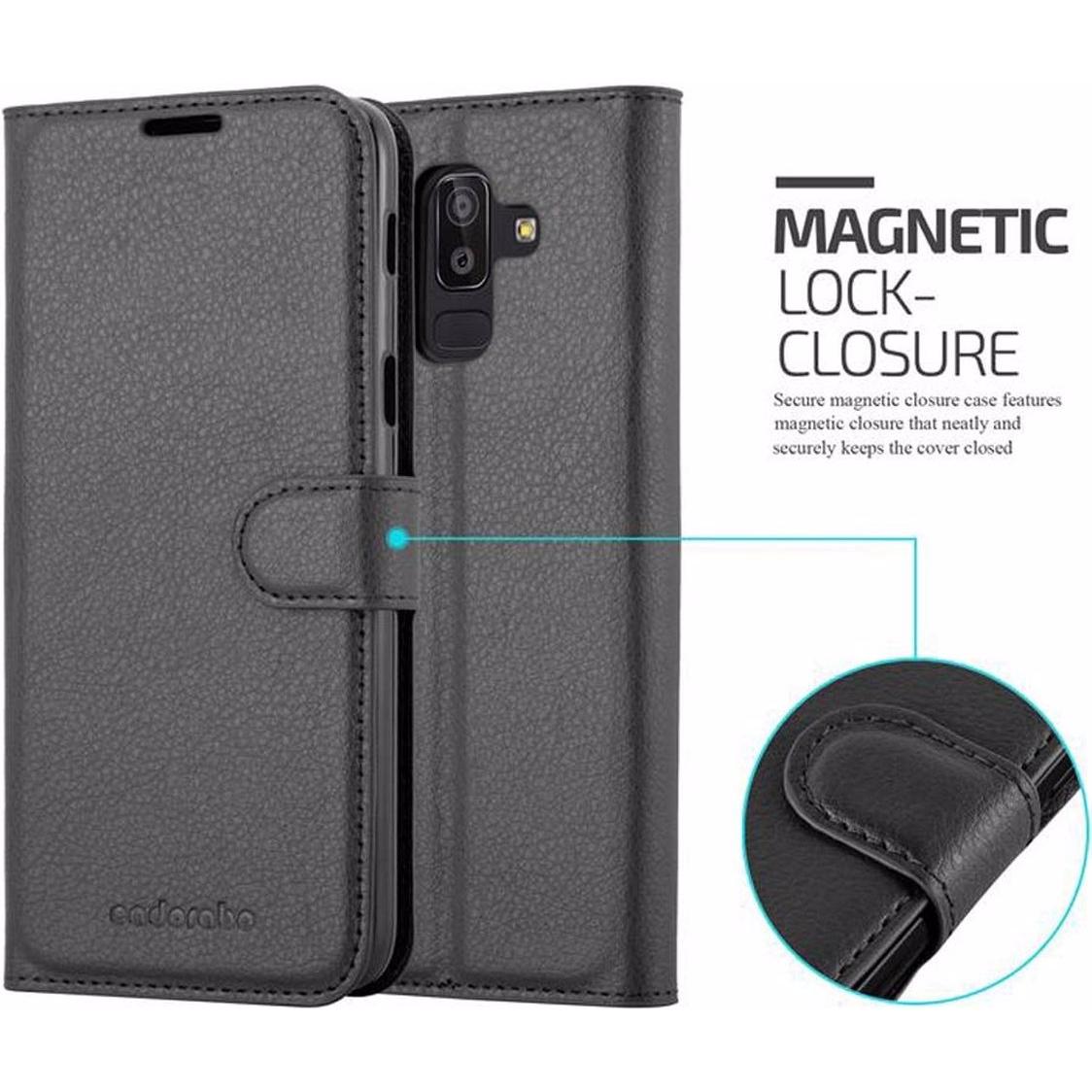Thumbnail - Cadorabo Book mit Standfunktion Cover (Samsung Galaxy J8 (2018)), Smartphone Hülle, Schwarz