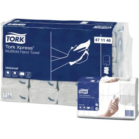 Tork Foglio di asciugamani Xpress Multifold Universal a 2 veli 21,3x23,4x7,8 cm, 20 pk x 190 pk/krt, Carta da cucina