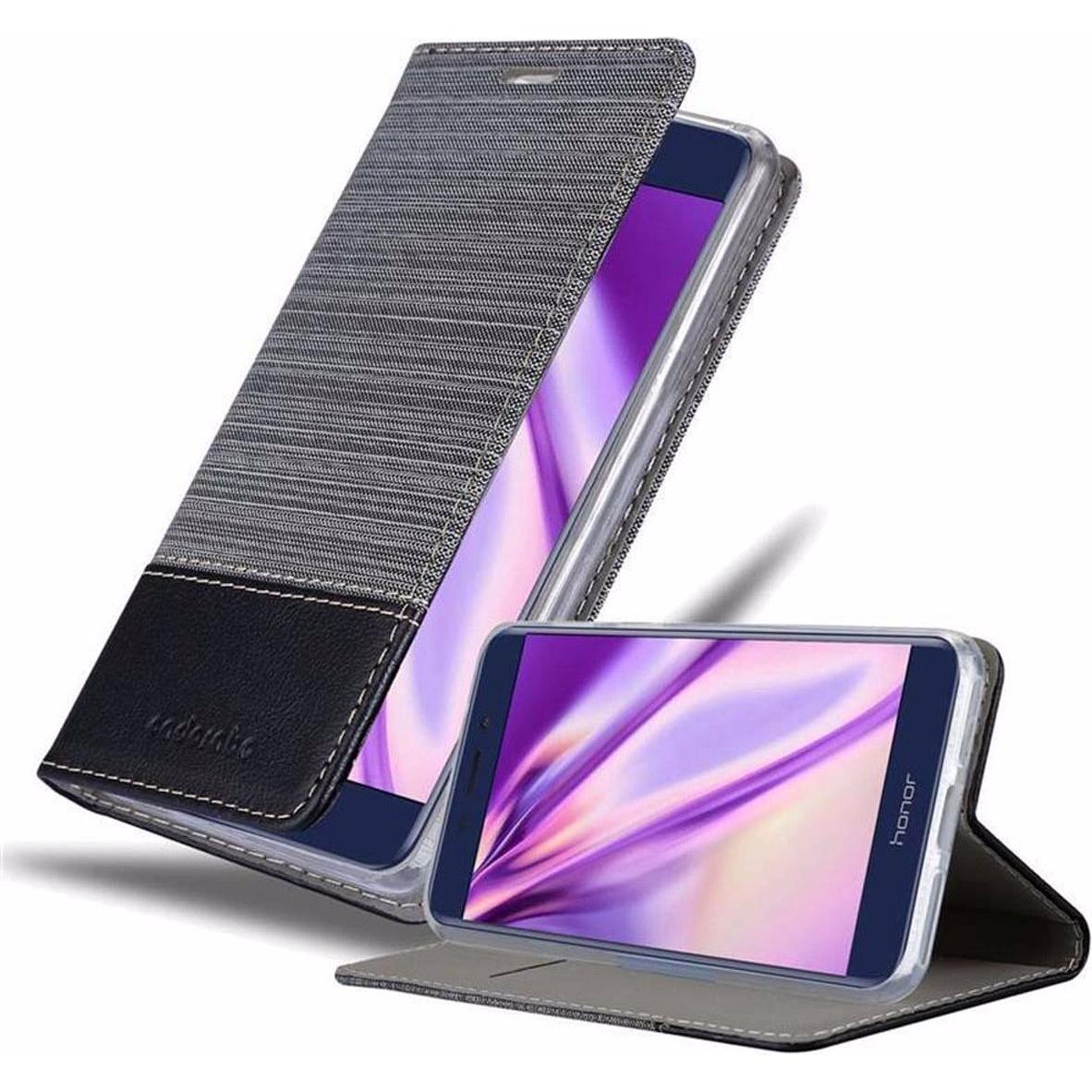 Cadorabo Book Jeans Optik Cover (Honor V9 Play), Smartphone Hülle, Grau