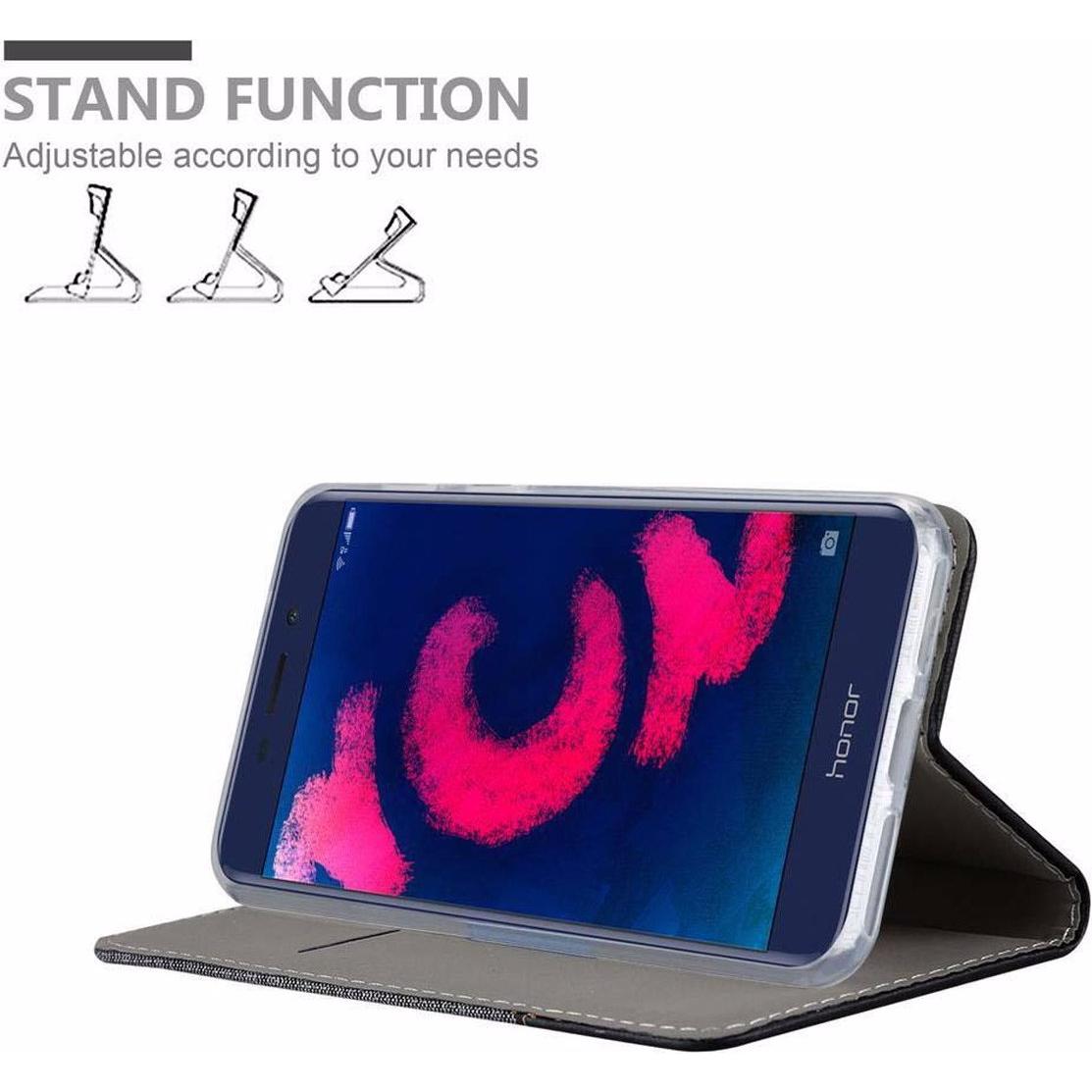 Thumbnail - Cadorabo Book Jeans Optik Cover (Honor V9 Play), Smartphone Hülle, Grau