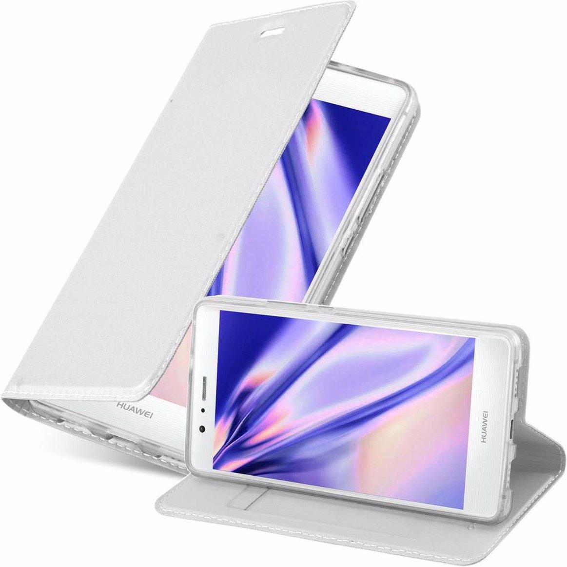 Cadorabo Book Classy Style Cover (Huawei P9 Lite), Smartphone Hülle, Silber