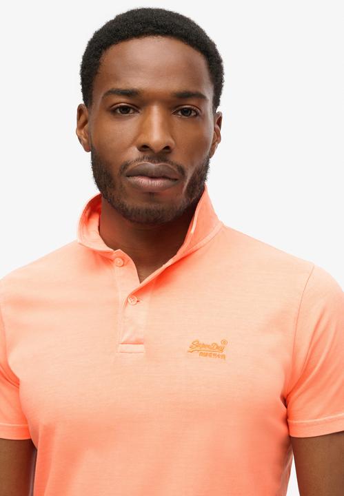 Produktbild Superdry Essential Jersey-Polohemd mit neonfarbenem Logo (M)