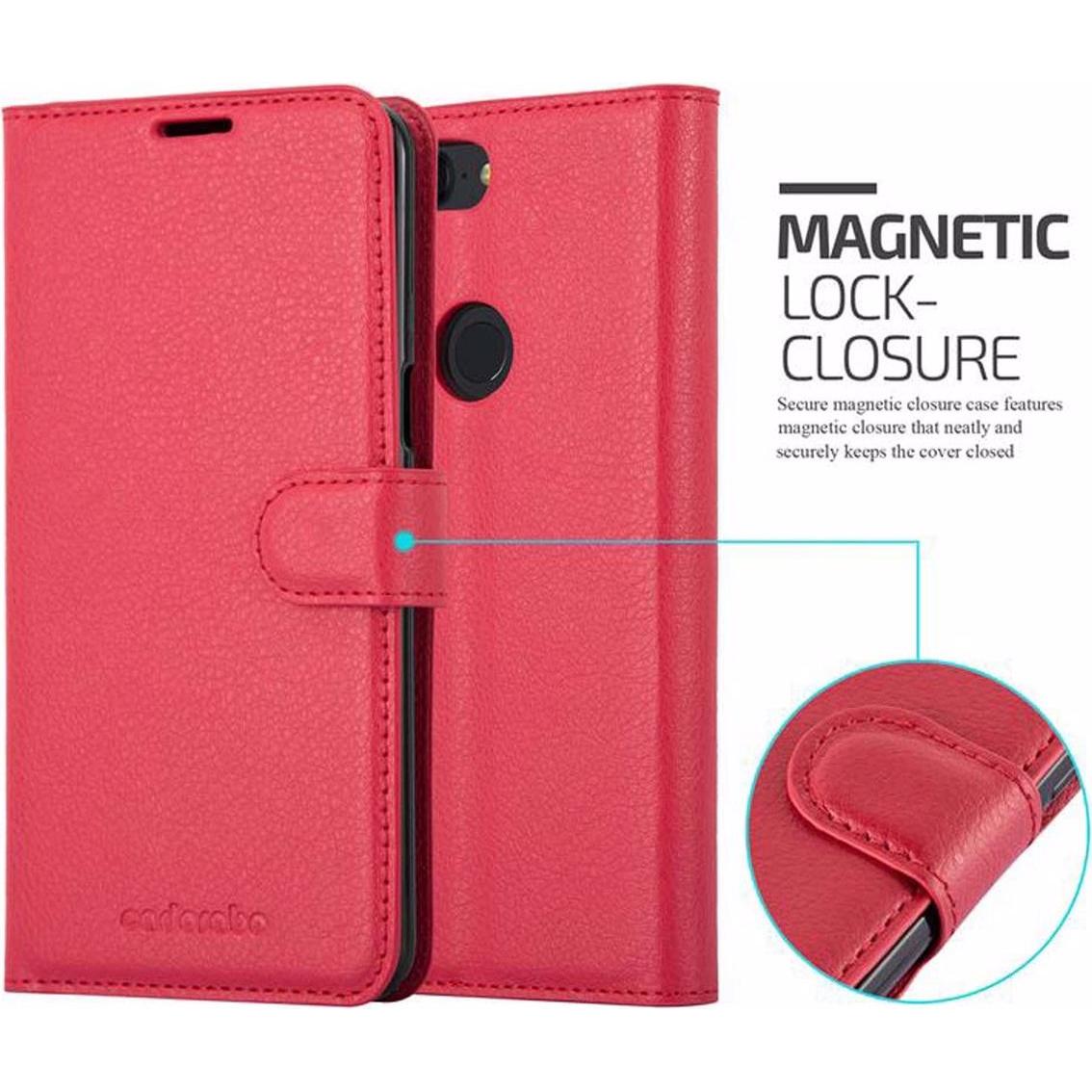 Thumbnail - Cadorabo Book mit Standfunktion Cover (OnePlus 5T), Smartphone Hülle, Rot