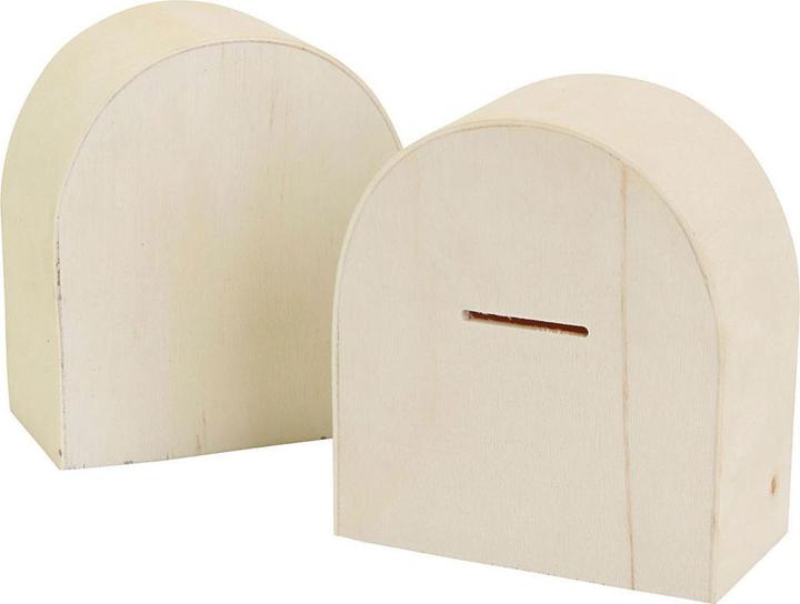 Produktbild Creativ Company Spardose aus Holz, halbrund, 10 x 9 cm, 12 Stück.
