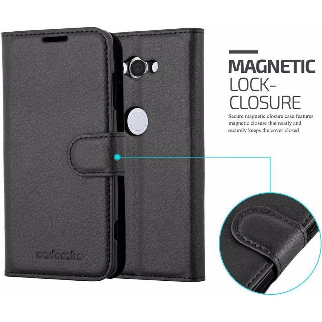 Thumbnail - Cadorabo Book mit Standfunktion Cover (Sony Xperia XZ2 Compact), Smartphone Hülle, Schwarz
