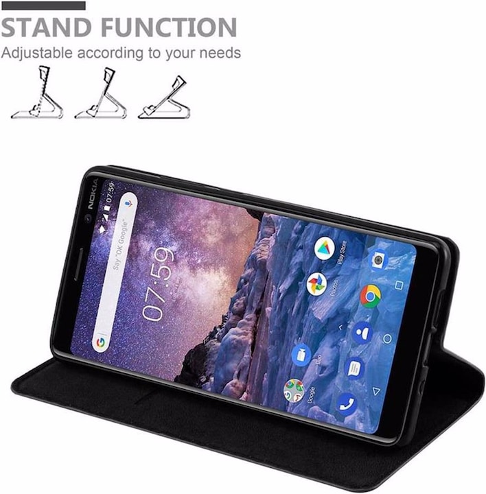 Actual product image Cadorabo Book Invisible Magnet Cover (Nokia 7 Plus)