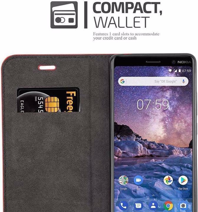Actual product image Cadorabo Book Invisible Magnet Cover (Nokia 7 Plus)