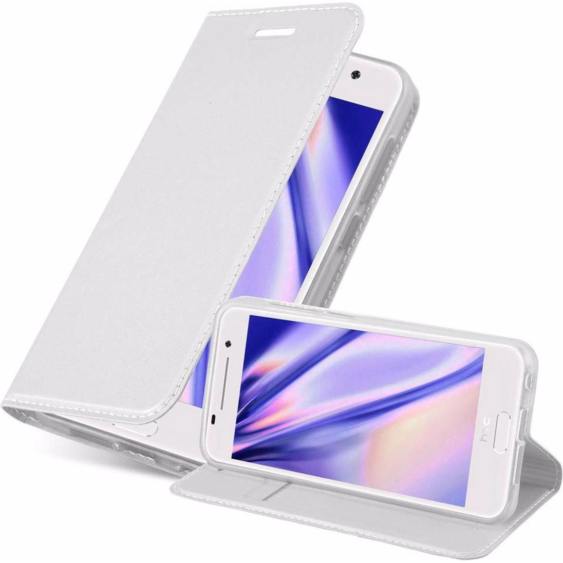 Cadorabo Book Classy Style Cover (HTC One A9), Smartphone Hülle, Silber