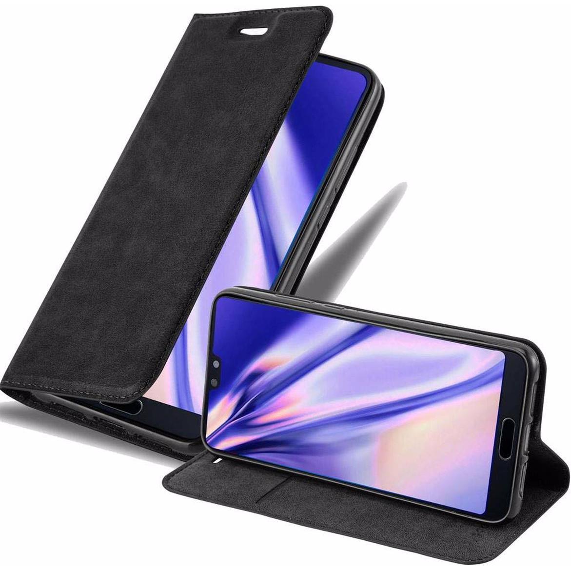 Cadorabo Book Invisible Magnet Cover (Huawei P20), Smartphone Hülle, Schwarz