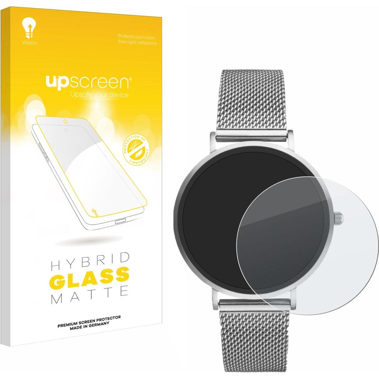 upscreen Schutzglas Schutzfolie Glas Folie Displayschutz matt, Smartwatch Schutzfolie, Grau