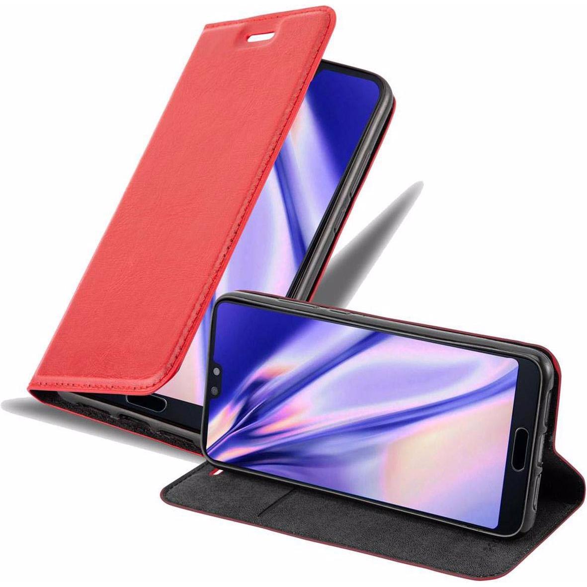 Cadorabo Book Invisible Magnet Cover (Huawei P20), Smartphone Hülle, Rot