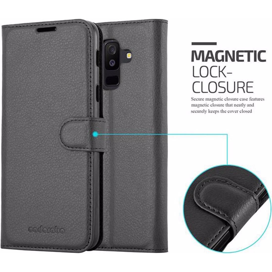 Thumbnail - Cadorabo Book mit Standfunktion Cover (Samsung Galaxy A6+), Smartphone Hülle, Schwarz