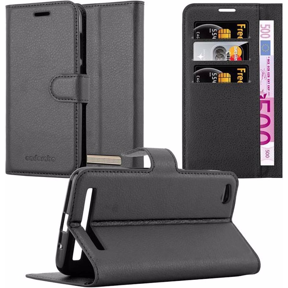 Cadorabo Book mit Standfunktion Cover (Xiaomi Redmi 5A), Smartphone Hülle, Schwarz