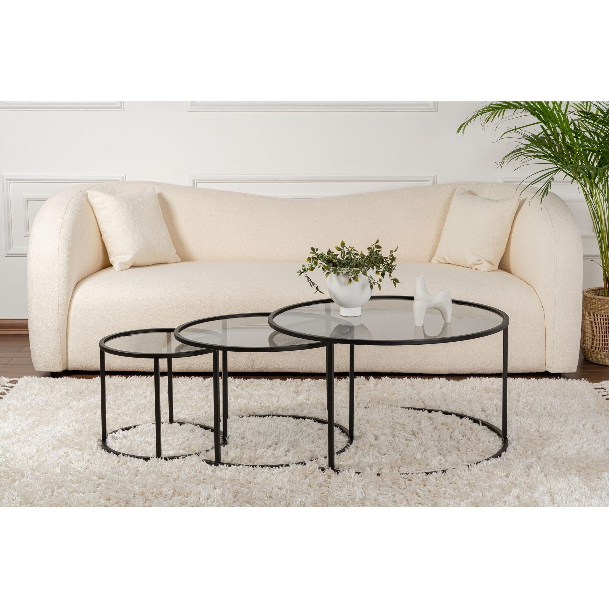 Thumbnail - Skye Decor, Couchtisch + Beistelltisch, Aurum Trio Coffee Table Set (80 x 43 x 80 cm)