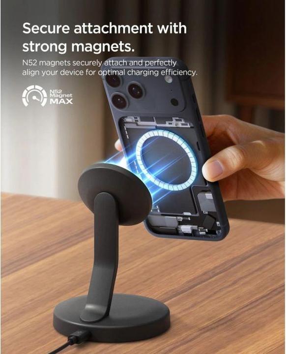 Image du produit Spigen - Wireless Charger Essential EF151MS (ACH10441) - MagSafe, Fast Charge, 15W - Black (15 W)