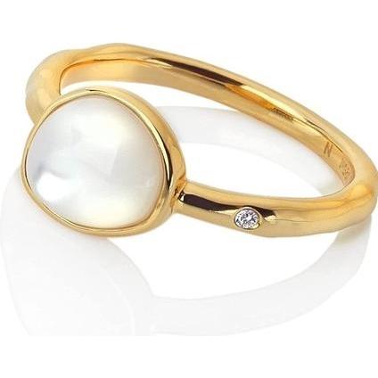 Hot Diamonds, Ring, Gold plated ring with diamond and mother-of-pearl Jac Jossa Soul DR231 - Circuit: 51, (51)