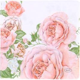 Duni, Servietten, 20 SERVIETTEN 24X24 ROSE GLORY (20 x, 24 x 24 cm)