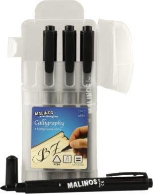 Productafbeelding Malinos Kalligrafiepennen Pak van 4 zwart 4+ (Zwart, 4x)