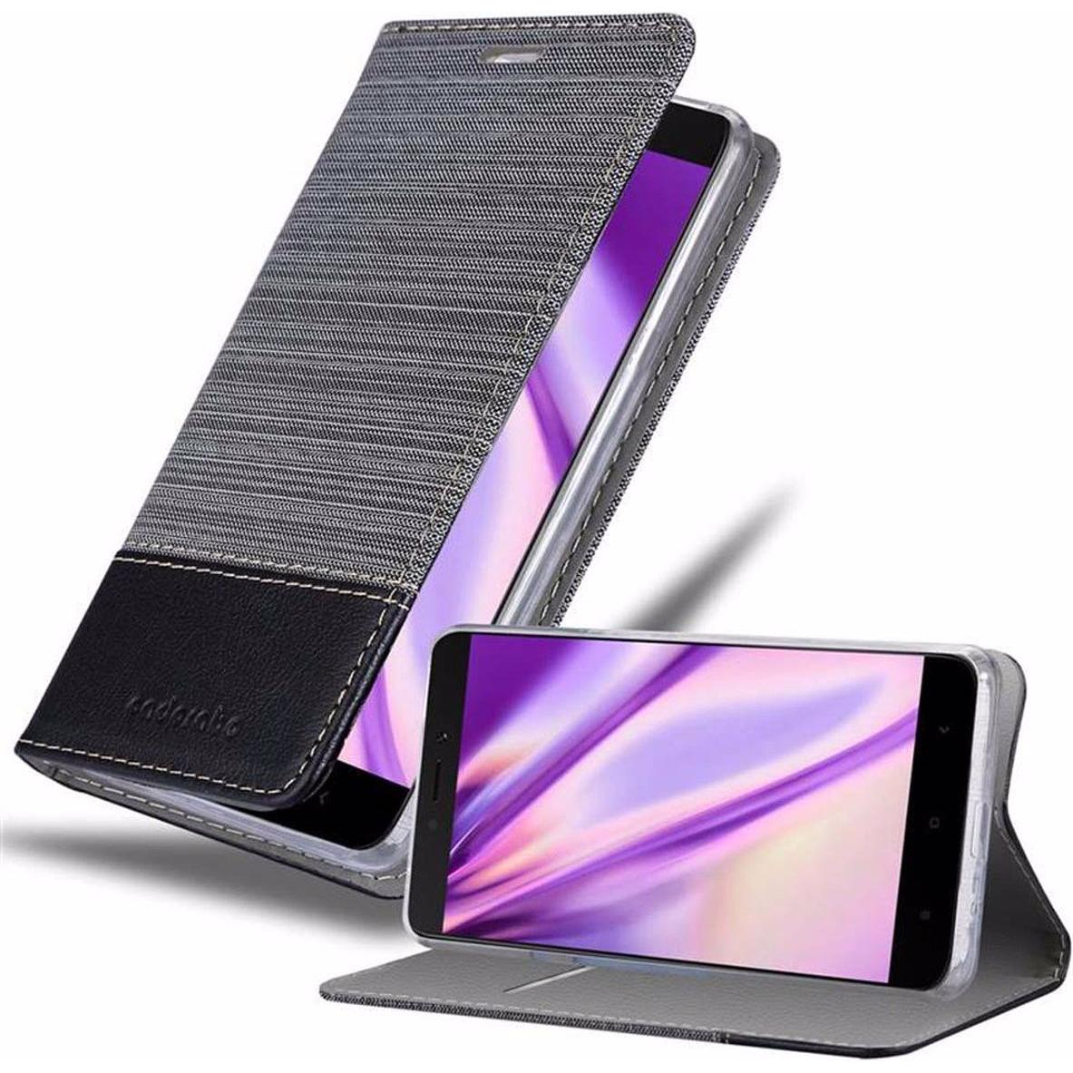 Cadorabo Book Jeans Optik Cover (Xiaomi Redmi 5A), Smartphone Hülle, Grau
