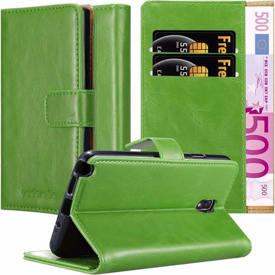 Cadorabo Book Luxury Cover (Samsung Galaxy Note 3 Neo), Smartphone Hülle, Grün