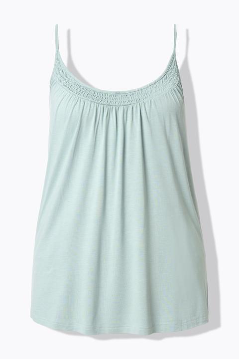 Actual product image Ulla Popken Smocked Neck Spaghetti Strap Tank (50, 52)