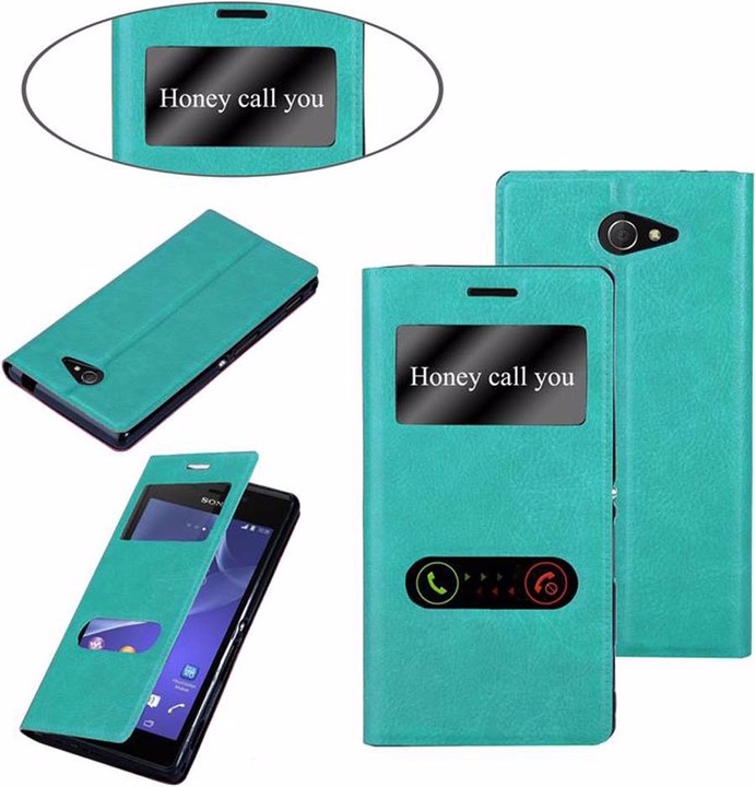 Produktbild Cadorabo Book mit View Doppelfenster Cover (Sony Xperia M2, Sony Xperia M2 Aqua)