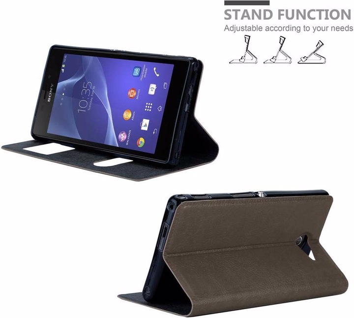 Actual product image Cadorabo Book with View double window cover (Sony Xperia M2, Sony Xperia M2 Aqua)