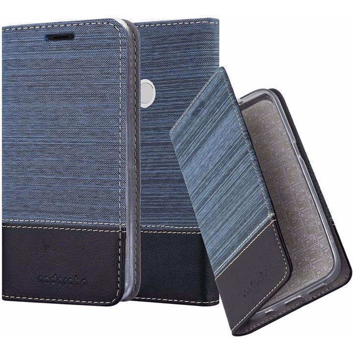Cadorabo Book Jeans Optik Cover (Xiaomi Redmi Note 5A Prime), Smartphone Hülle, Blau