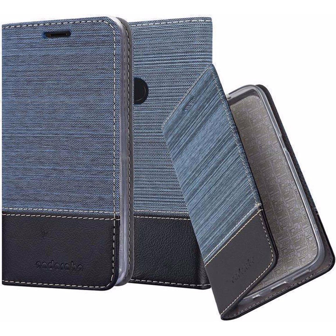 Cadorabo Book Jeans Optik Cover (Google Pixel 3), Smartphone Hülle, Blau