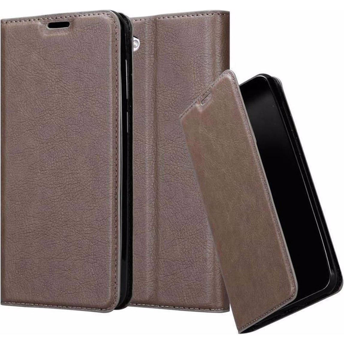 Cadorabo Book Invisible Magnet Cover (HTC Desire 12), Smartphone Hülle, Braun