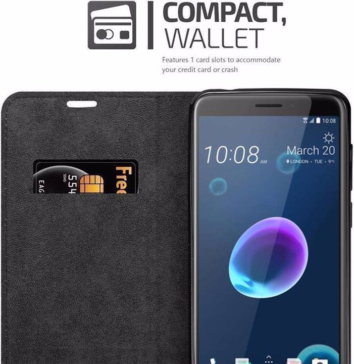 Produktbild Cadorabo Book Invisible Magnet Cover (HTC Desire 12)