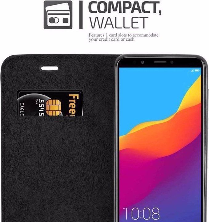 Actual product image Cadorabo Book Invisible Magnet Cover (Honor 7c)