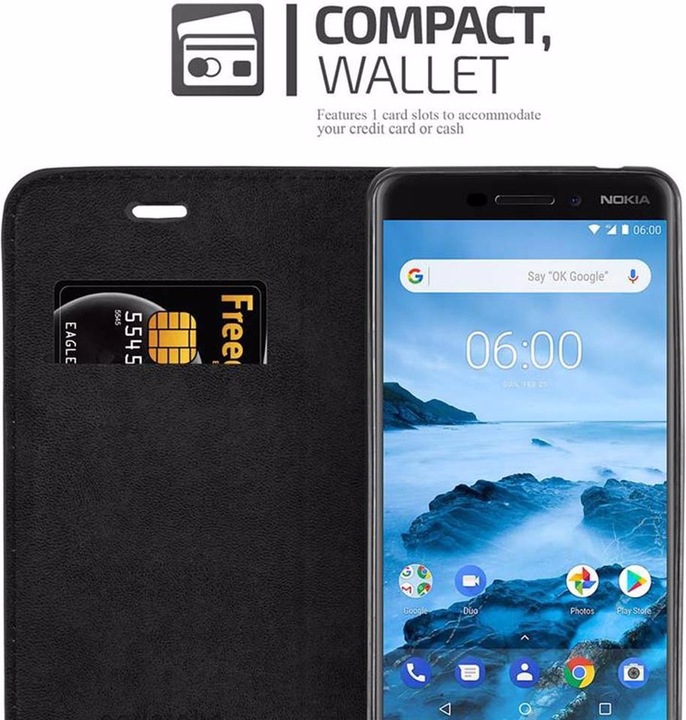 Actual product image Cadorabo Book Invisible Magnet Cover (Nokia 6.1)