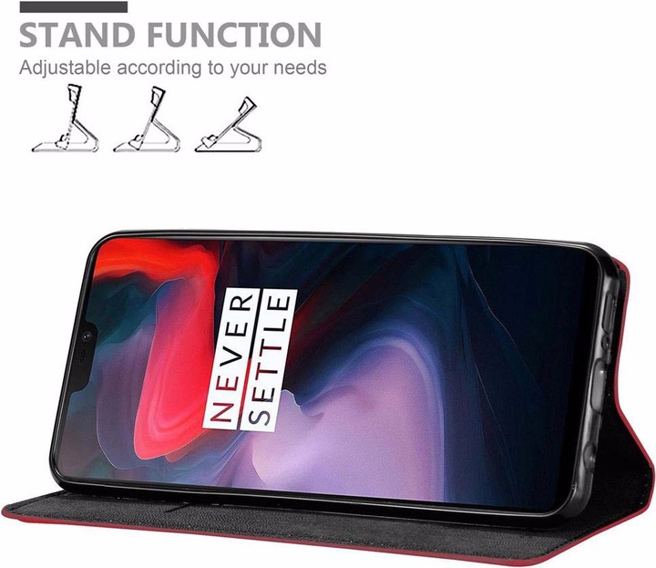 Actual product image Cadorabo Book Invisible Magnet Cover (OnePlus 6)