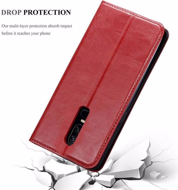 Actual product image Cadorabo Book Invisible Magnet Cover (OnePlus 6)