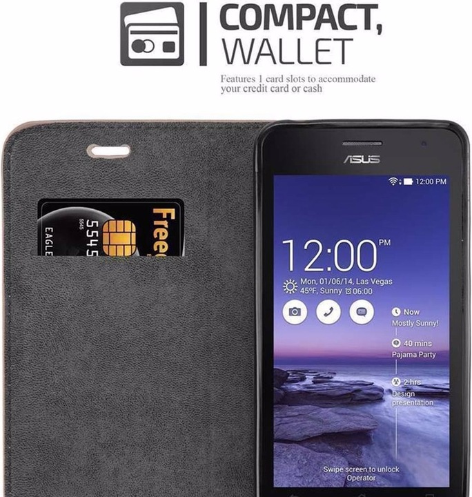 Actual product image Cadorabo Book Invisible Magnet Cover (Asus Zenfone 5 (ZE620KL))