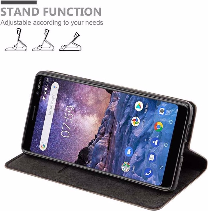 Actual product image Cadorabo Book Invisible Magnet Cover (Nokia 7 Plus)