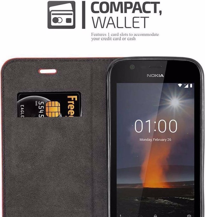 Actual product image Cadorabo Book Invisible Magnet Cover (Nokia 1)